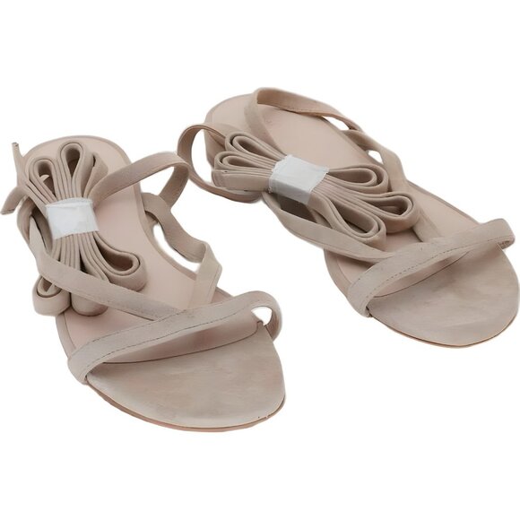 Stuart Weitzman Gladiator Suede Sandals for Women Beige Size 6.5